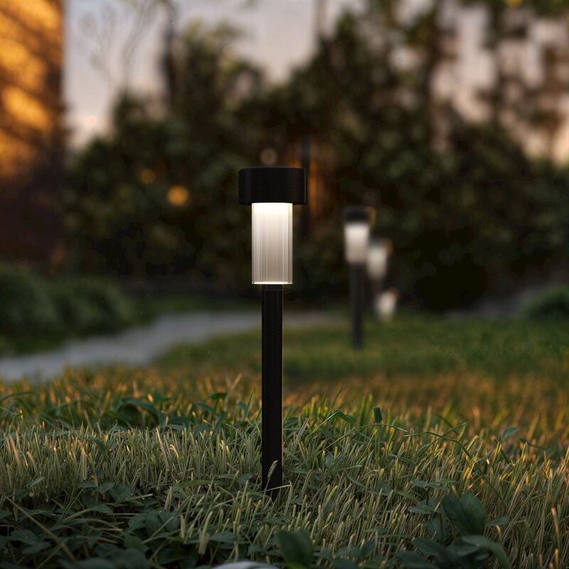 Flash Furniture Outdoor Solar Powered LED Decorative Stake Lights - Set of 12, Black image number 7