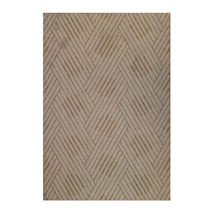 HomeRoots Geometric Stain Resistant Indoor Outdoor Area Rug