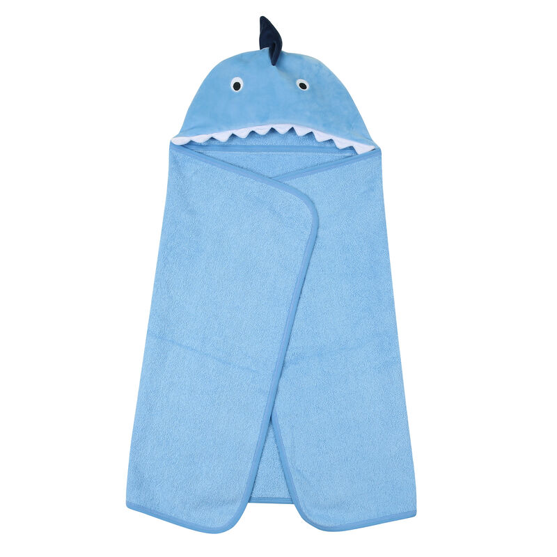Lambs & Ivy Baby/Infant Luxury Cotton Terry Shark Hooded Bath Towel