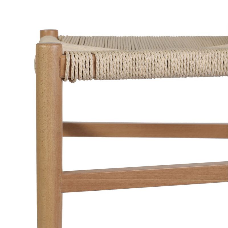 Flash Furniture Y-Back Style Wood and Kraft Paper Stackable Dining Chair with Oak/Natural Finish image number 3
