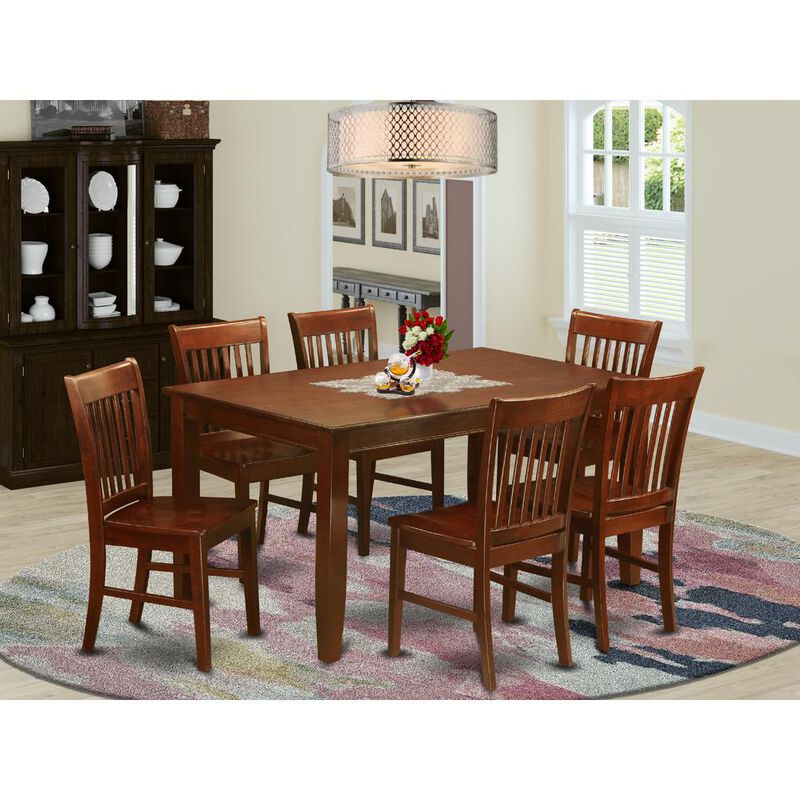 East West Furniture 7  Pc  Dining  room  set  for  6-  Dining  Table  and  6  Dining  Chairs image number 3
