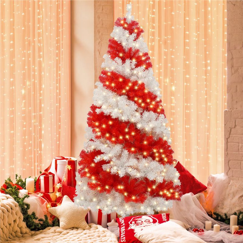 6ft Artificial Christmas Tree with 300 LED Lights and 900 Bendable Branches