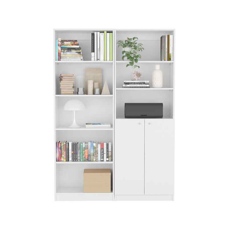 Paonia 2 Piece Living Room Set with 2 Bookcases, White