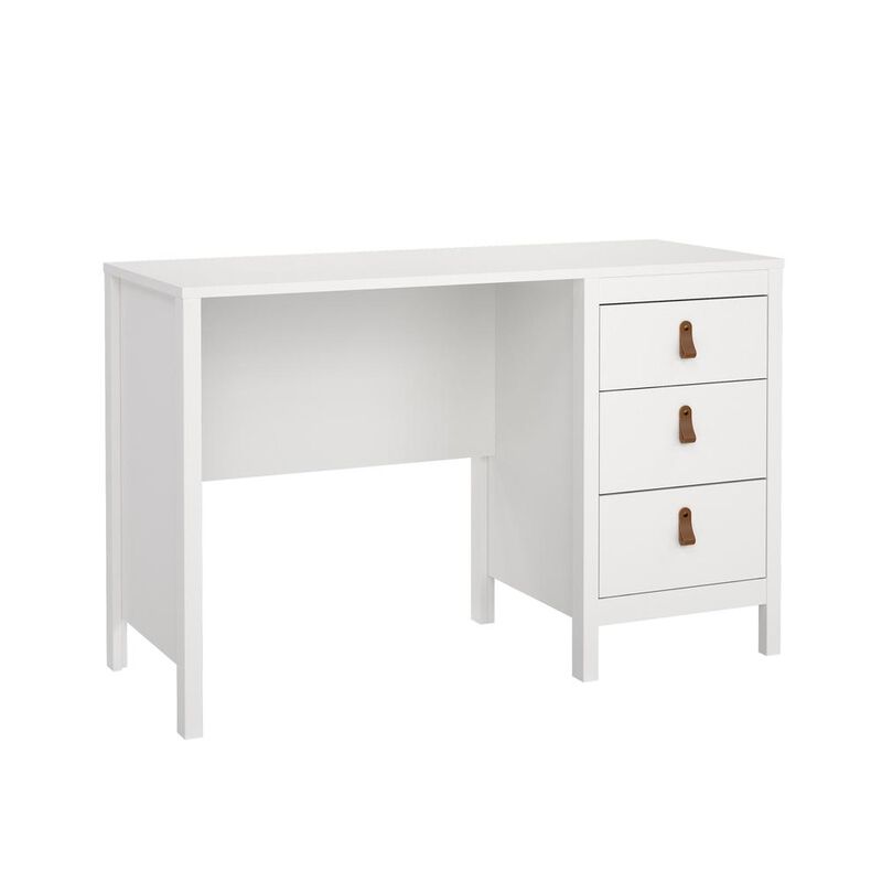 Tvilum Madrid Home Office Writing Desk with 3 Storage Drawers, White