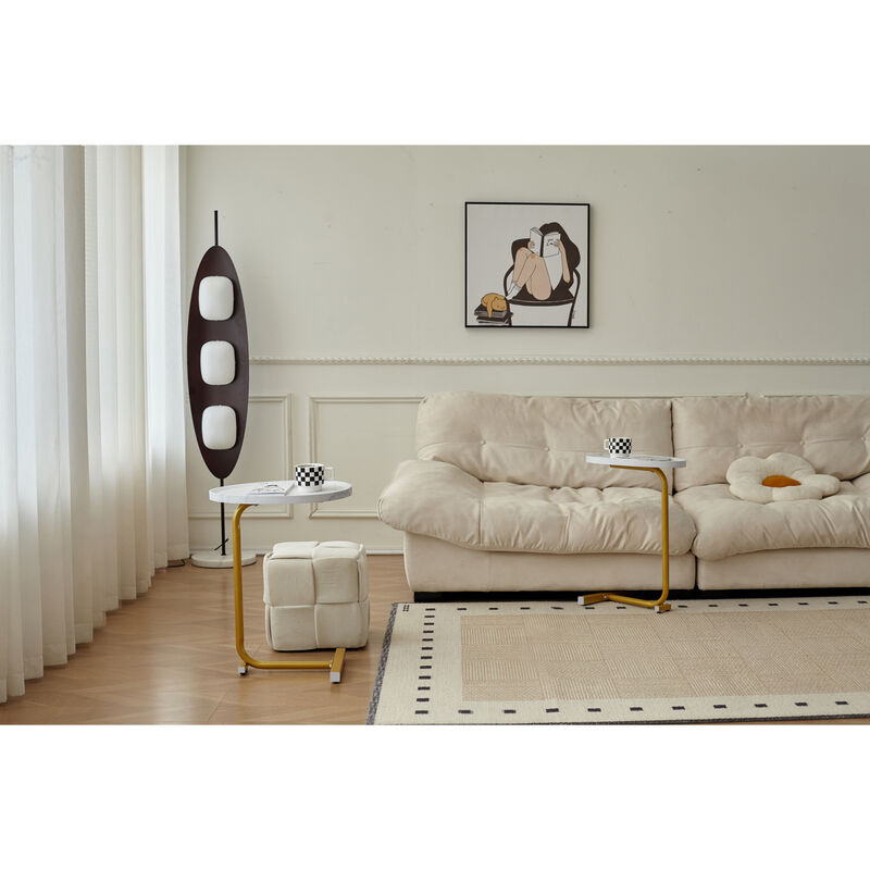 Streamdale White C-shaped Side Table Set image number 6