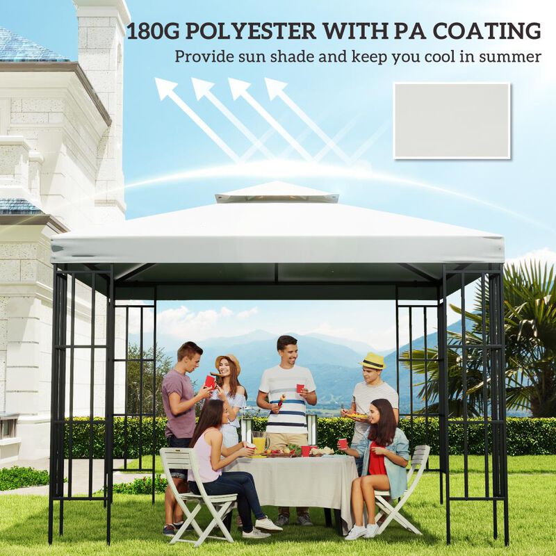 Hivvago 10' x 10' Gazebo Replacement Canopy 2-Tier Top UV Cover (Top Only) image number 5