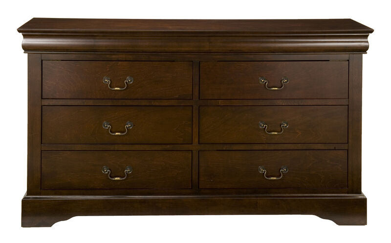 Solid Wood Six-Drawer Dresser for Bedroom Storage and Organization