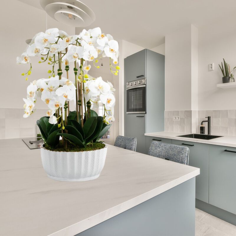 Faux Orchid Centerpiece - Silk Orchid Arrangement - 26”