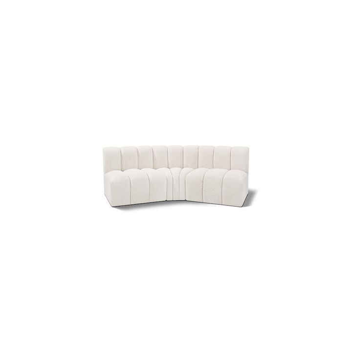 Meridian Furniture Arc Cream Boucle Fabric Modular Sofa