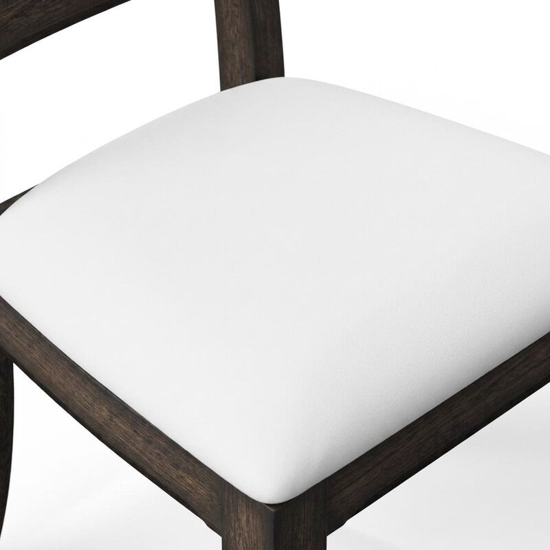 FurniFact Solid Rubberwood Desk Chair with Elm Veneer Back for Dining Room image number 6