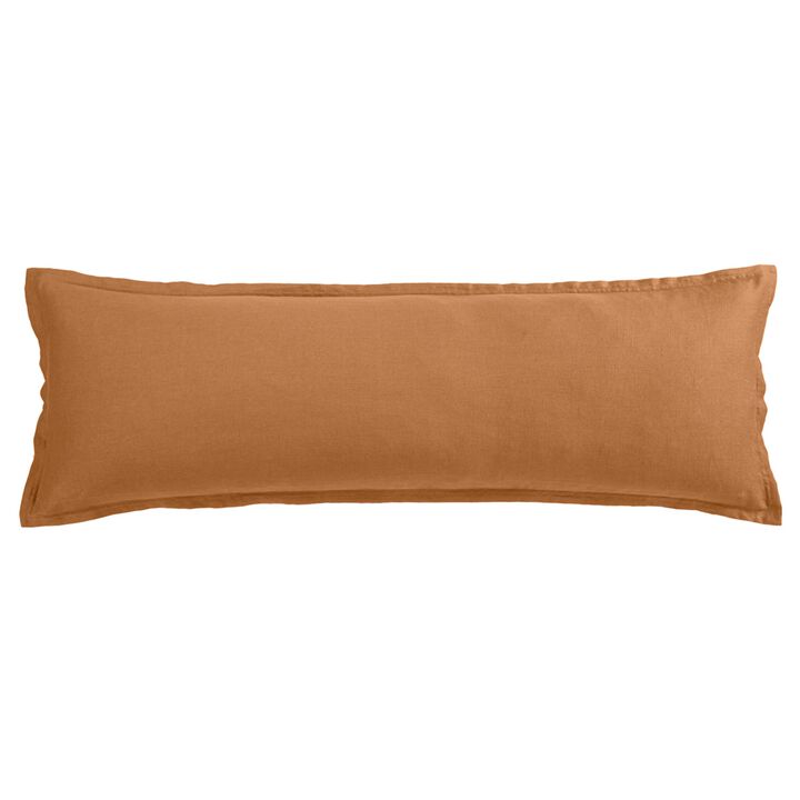 French Flax Linen Caramel Lumbar Pillow