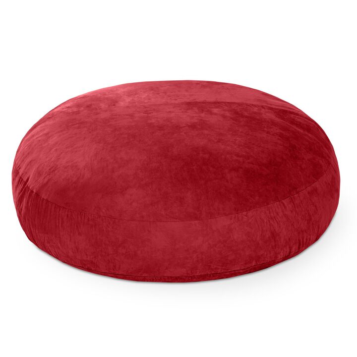 HomeRoots 72" Cinnabar Microsuede Bean Bag Chair