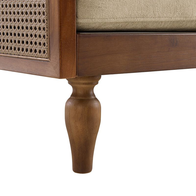 Zepcol Farmhouse Rubberwood Rattan Loveseat image number 4