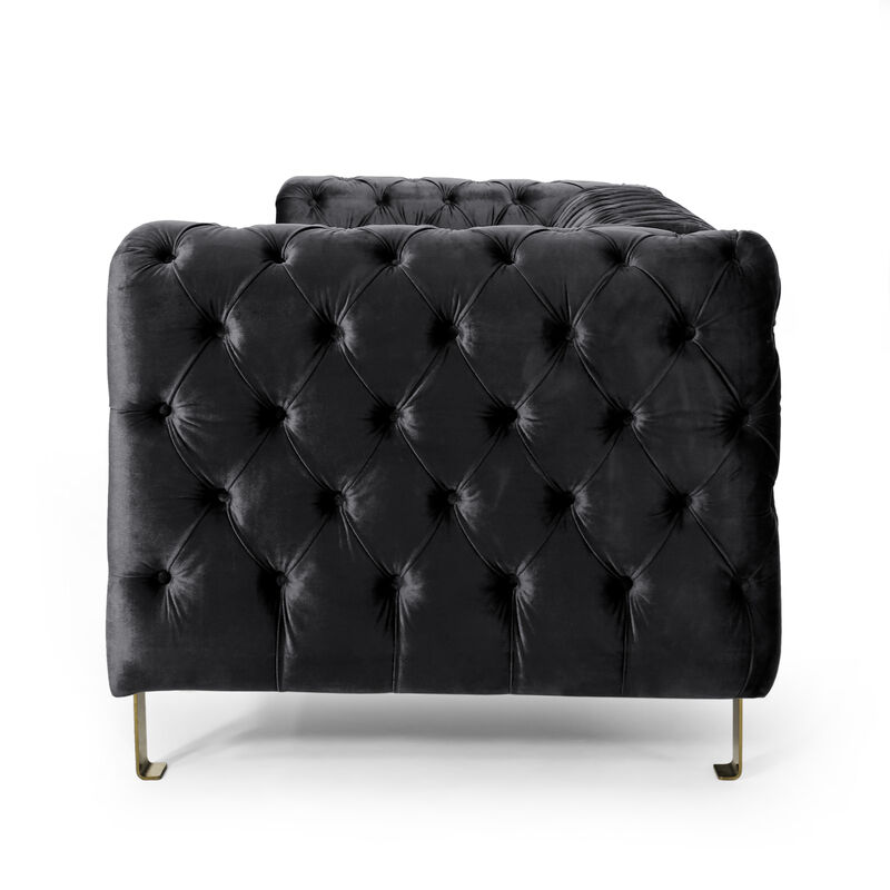 Merax 3-seat Velvet Sofa with Tufted Back and Arm