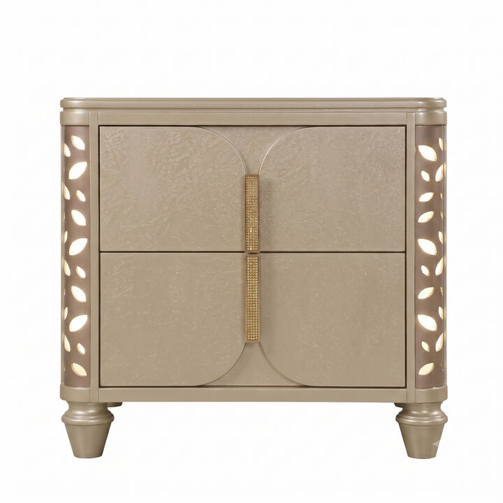 Eloriaq 2-Drawer LED Nightstand