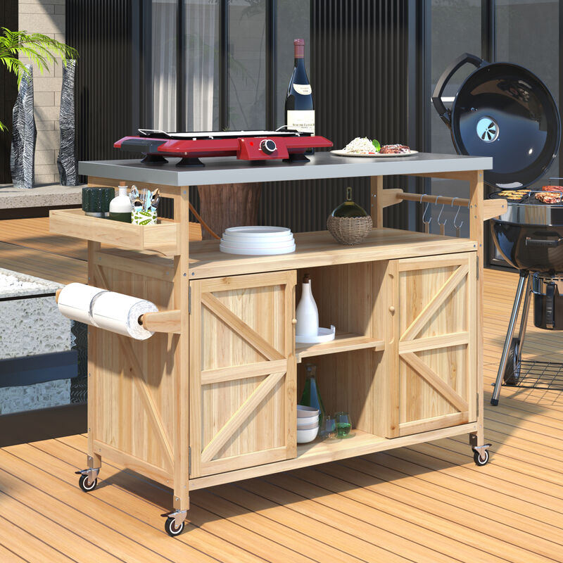 ELEMENT ACE Premium Outdoor Kitchen Island with Stainless Steel Top and Ample Storage image number 4