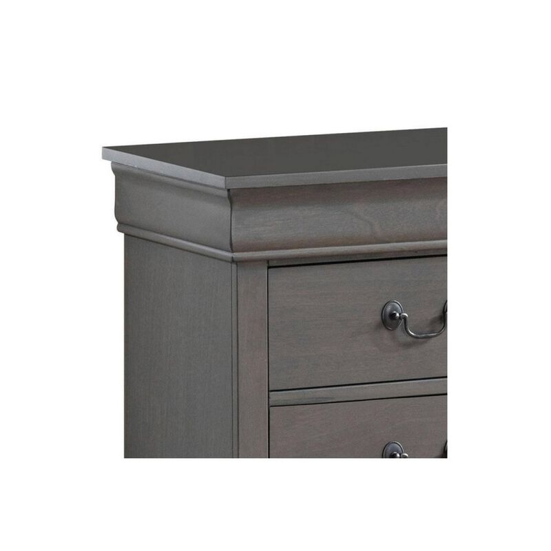 Streamdale Louis Philippe Nightstand: Solid Wood, Dovetail Construction