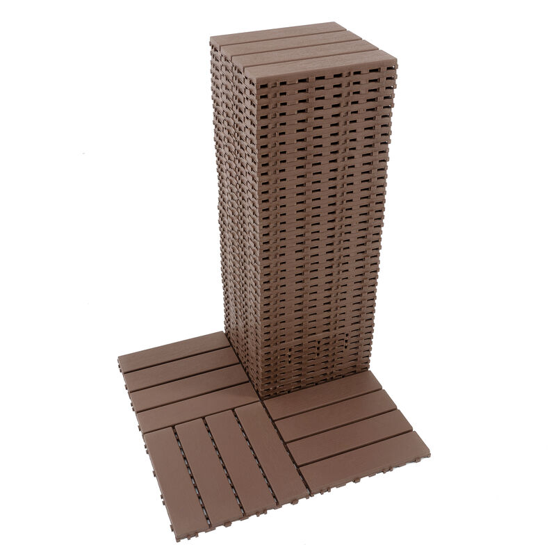 Streamdale 44-Pack Interlocking Deck Tiles for Patio, Balcony, Backyard