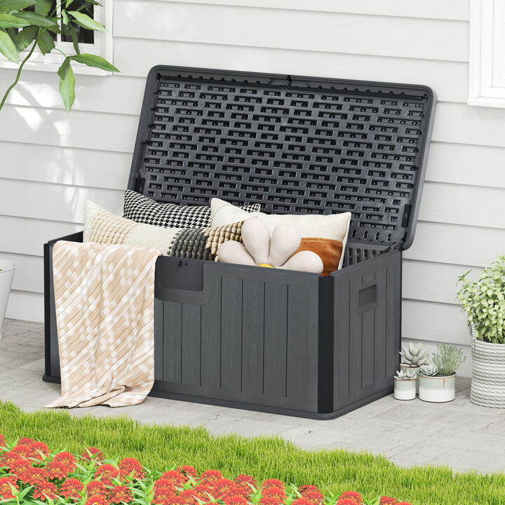Outdoor 100-Gallon Deck Storage Box with Lockable Lid for Patio