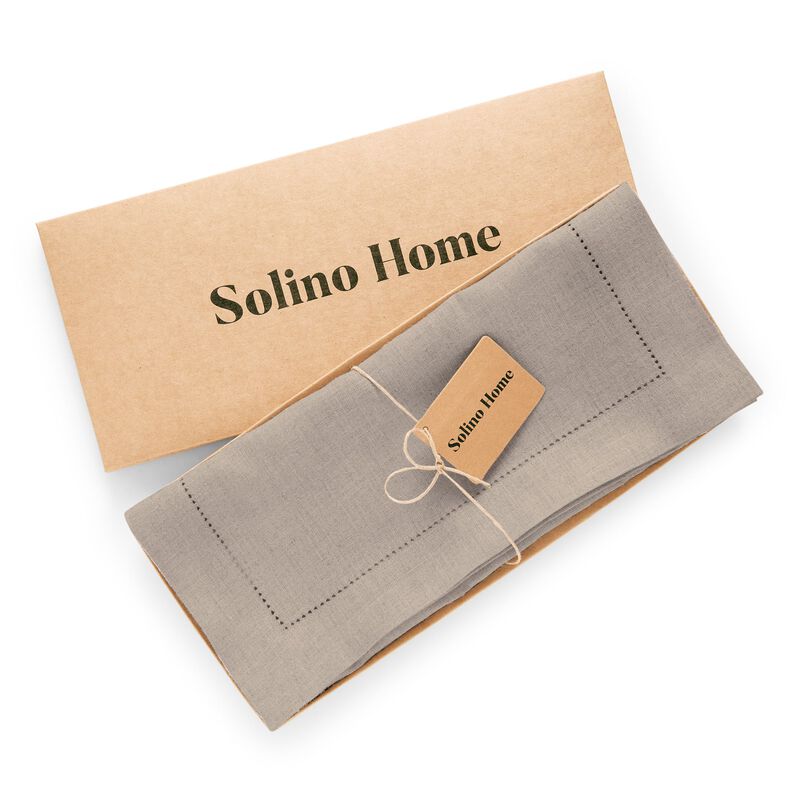 Christmas Linen Table Runner - Medium Weight Hemstitch, Solino Home