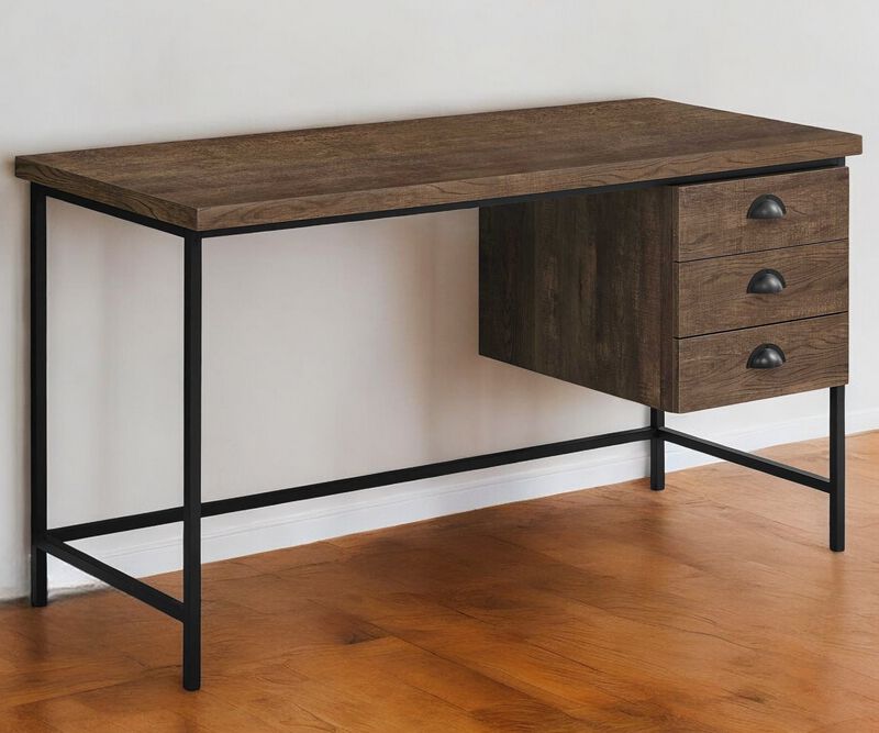 Sturdy Computer Desk – Writing Table with Three Storage Drawers