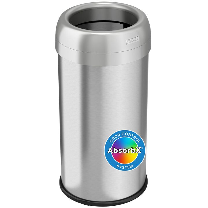iTouchless 16 Gallon / 60 Liter Round Open Top Trash Can