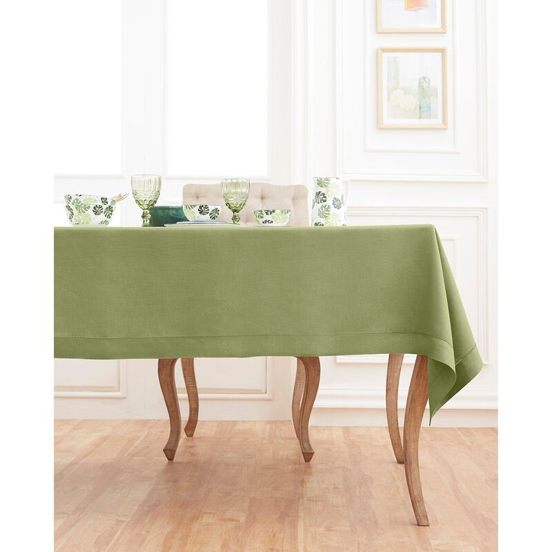 Solino Home Classic Hemstitch 100% Linen Tablecloth &ndash; Handcrafted, Machine Washable, Perfect for Holiday and Everyday Dining