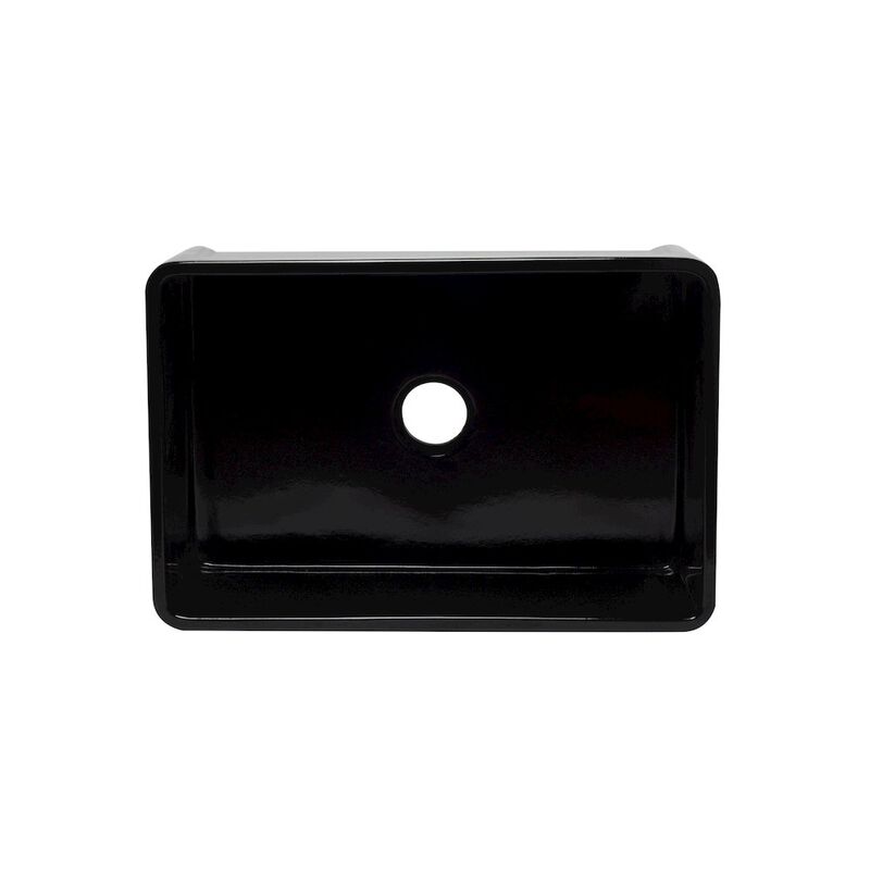 ALFI brand 30 inch Black Reversible Single Fireclay Farmhouse Kitchen Sink