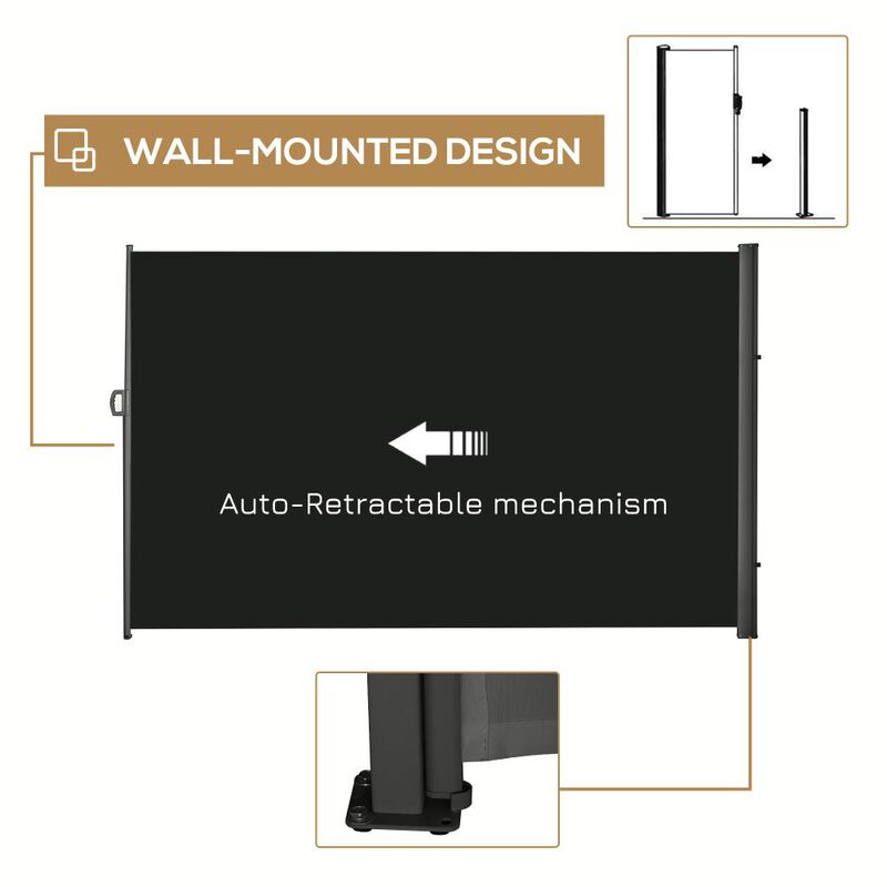 Hivvago Retractable Outdoor Side Shade for Garden or Patio image number 3