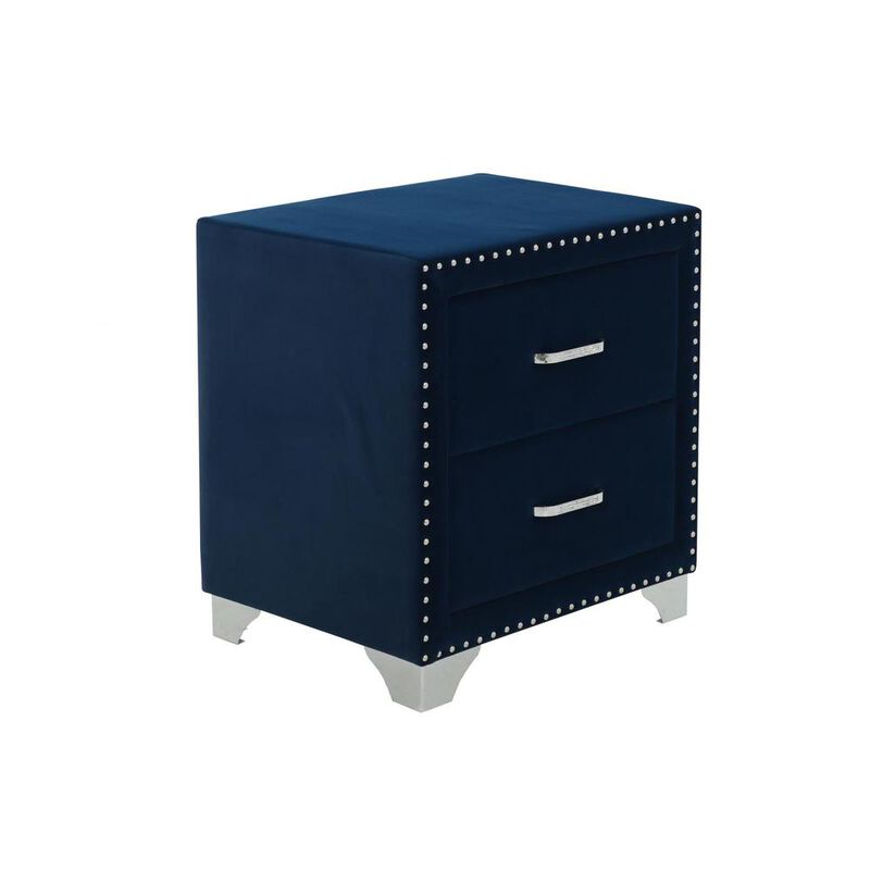 Coaster Co. of America Melody 2-drawer Upholstered Nightstand Pacific Blue