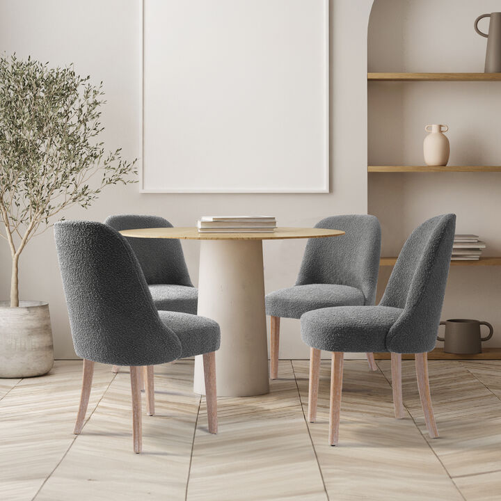 WestinTrends Mid-Century Modern Upholstered Boucle Dining Chair (Set of 4)