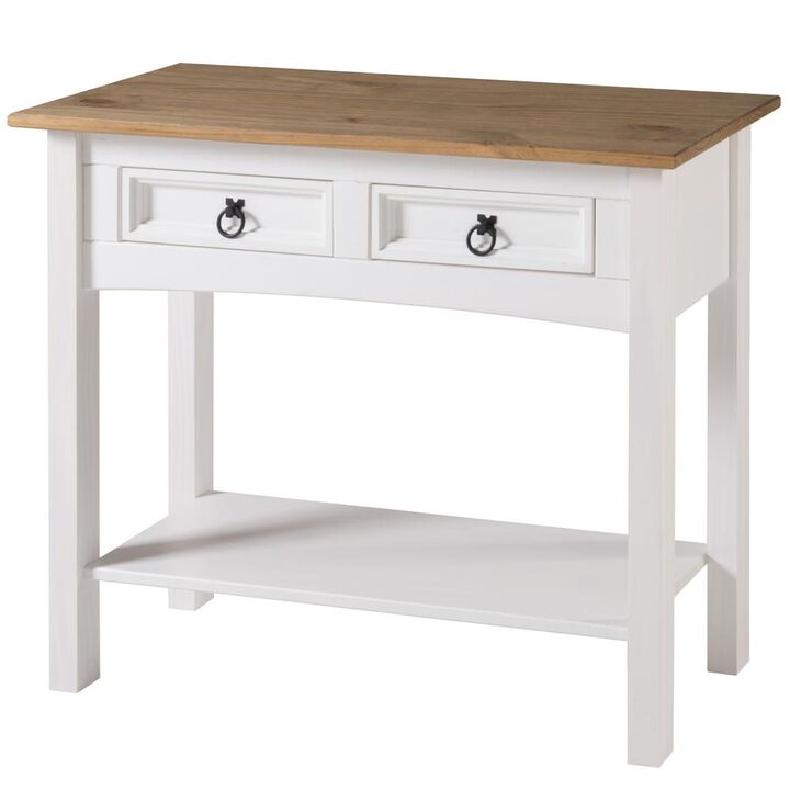 OS Home and Office Furniture Model COW934 Cottage Series Wood Hall Table in Corona Snow