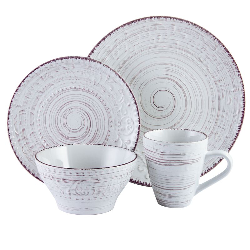 Elama Malibu Sands 16-Piece Dinnerware Set in Shell