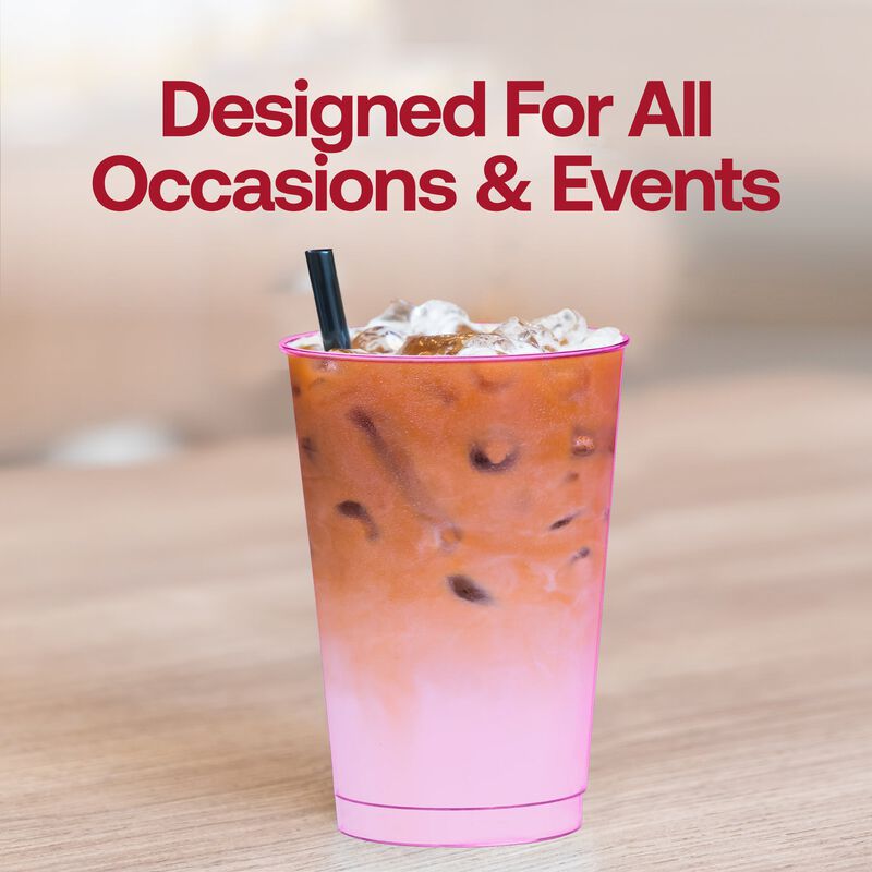 12 oz. Clear Pink Plastic Party Cups (240 Cups) image number 7