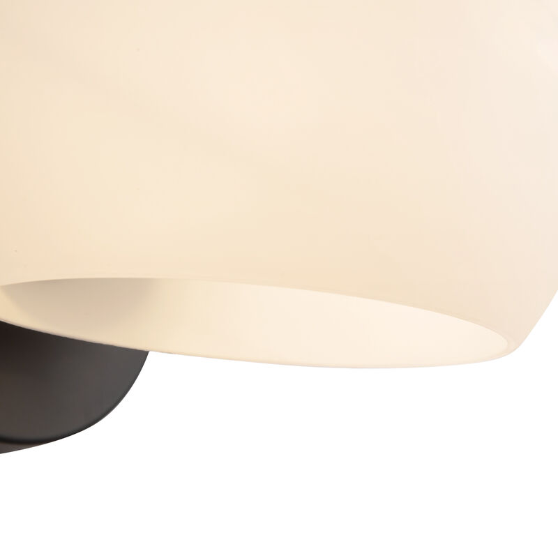 Willow 6-in Matte Black/Opal Matte Glass 1 Light Damp-Rated Wall/Vanity Light image number 4