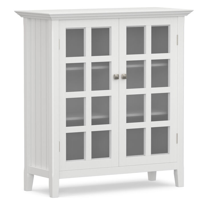 Acadian 39 inch Wide Solid Wood Transitional Storage Cabinet in White