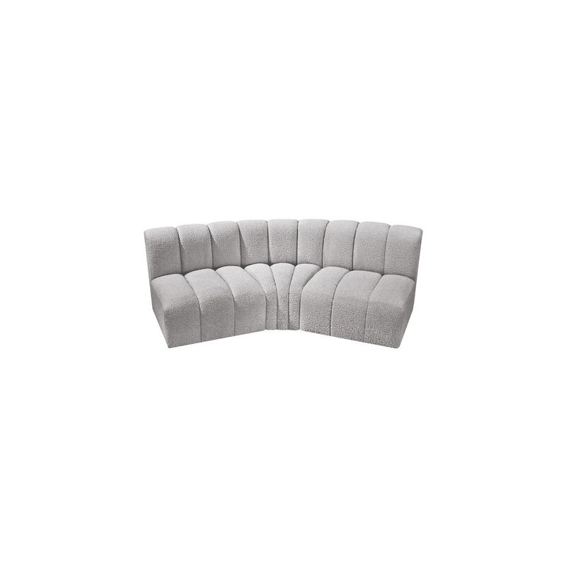 Meridian Furniture Arc Grey Boucle Fabric Modular Sofa