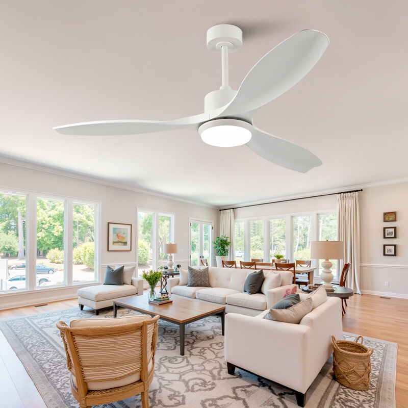 ELEMENT ACE 52-Inch Ceiling Fan with Dimmable Tri-Color LED Light, Reversible Quiet DC Motor, Remote Control, 3 ABS Blades Ideal for Bedroom Living Room Dining Areas image number 1