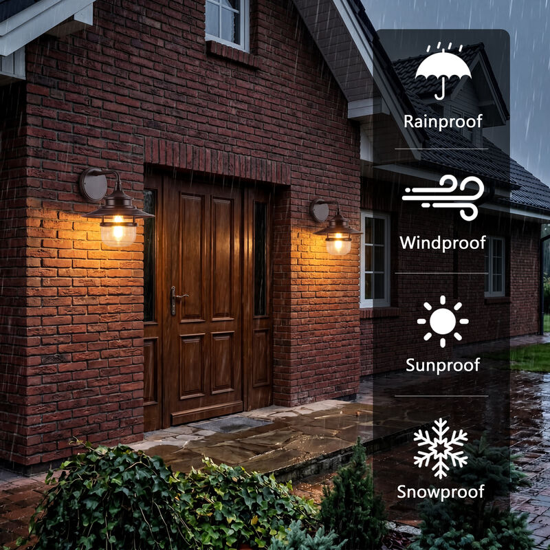 11 in. Farmhouse Oil-Rubbed Bronze 1-Light Outdoor Wall Lantern with Clear Glass image number 3