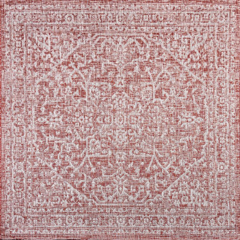Malta Bohemian Medallion Textured Weave Square Indoor/Outdoor Area Rug