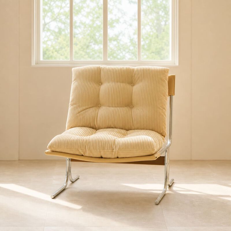 GOODSILO Modern High Back Accent Armchair Soft Padded Upholstered Single Seat Chair for Living Room Home Office Bedroom image number 3
