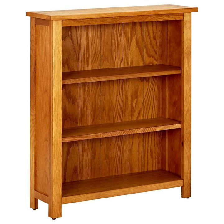 Bookcase Brown Solid Oak Wood 27.6 x 8.9 x 32.3 in Bookcase