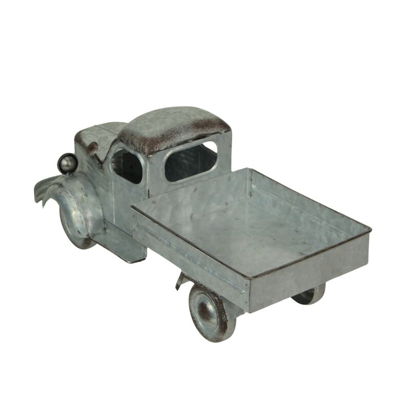 Distressed Galvanized Silver Truck Planter &ndash; Rustic Decor for Gardens & Patios image number 3