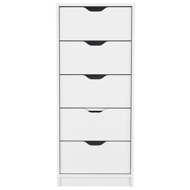 HomeRoots 18" Gray Five Drawer Standard Chest