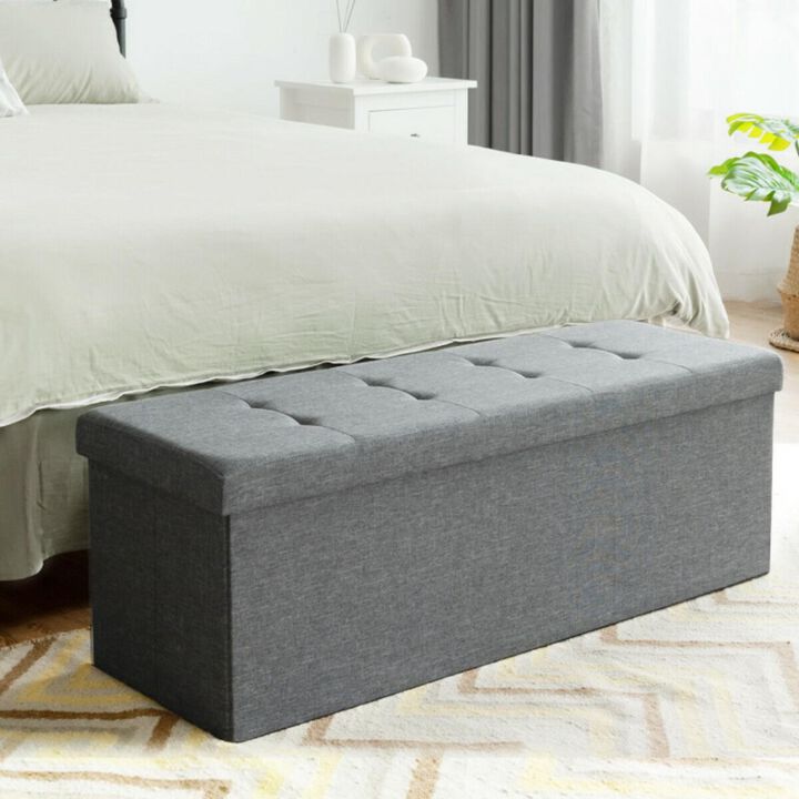 Hivvago Fabric Folding Storage with Divider Bed End Bench