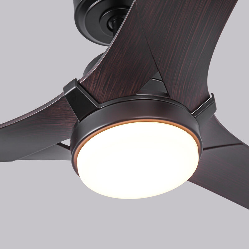 52 in. Black Reversible 6-Speed Dimmable Ceiling Fan with Light and Remote