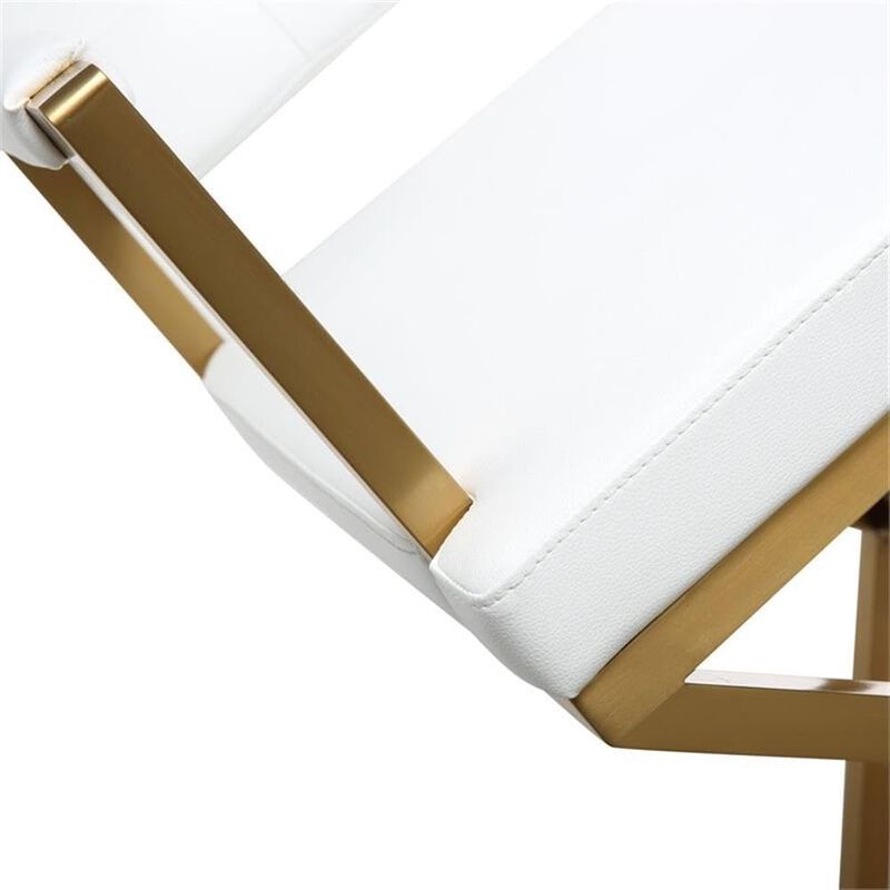 Tov Furniture Director Steel Counter Stool, Standard, White image number 6