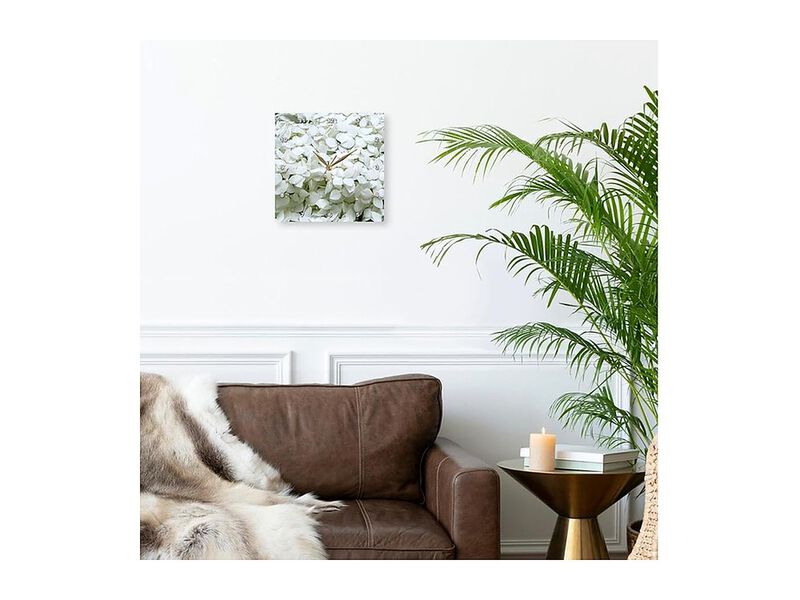 White Hydrangeas Close Wall Clock 10 Inch Home Decor image number 2