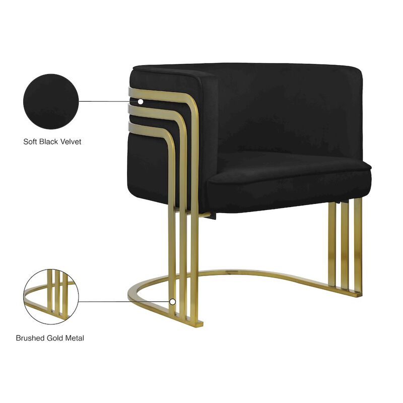 Meridian Furniture Rays Black Velvet Accent Chair