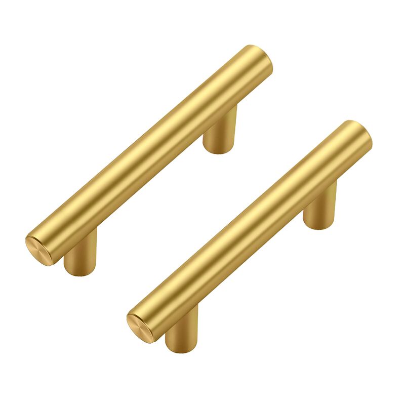 JOY DECOR 60 Pack Cabinet Handles, Gold Cabinet Pulls, 2-1/2 in Hole Center Kitchen Cabinet Handles, Stainless Steel T Bar Handl